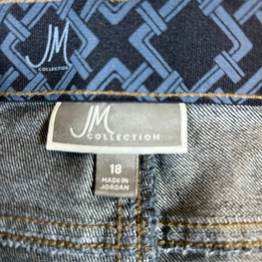 NWT JM Collection Comfort Waistband Tummy Control Stretch Jeans 18 $49 Wide Leg